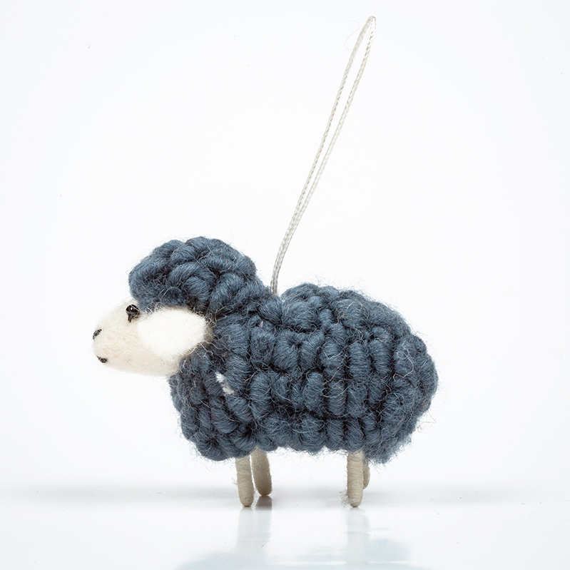 Small Blue Sheep Felt Toy