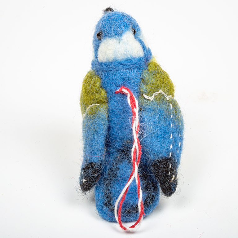 Blue Felt Bird Toy