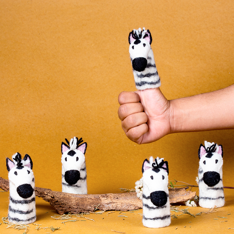 Felt Zebra Finger Puppet
