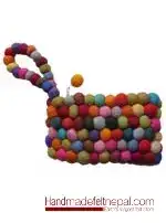 Multicolored Felt Ball Handbag