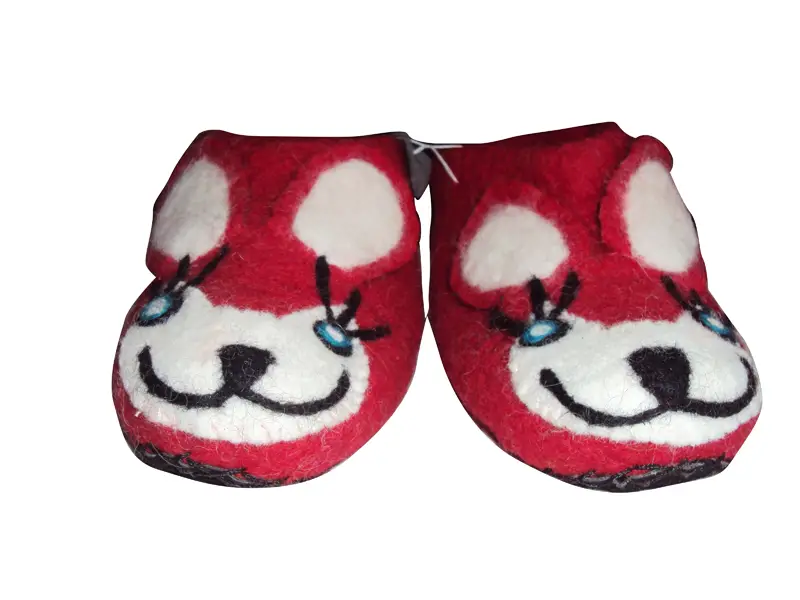 Handmade Felt Cat Faces Shoes
