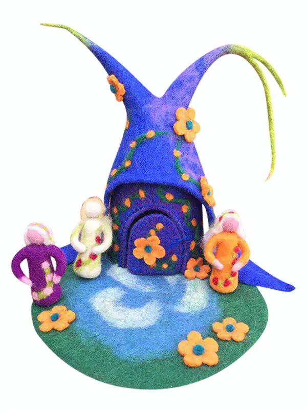Enchanting Purple Felt Fairy Home: Handcrafted Delight for I