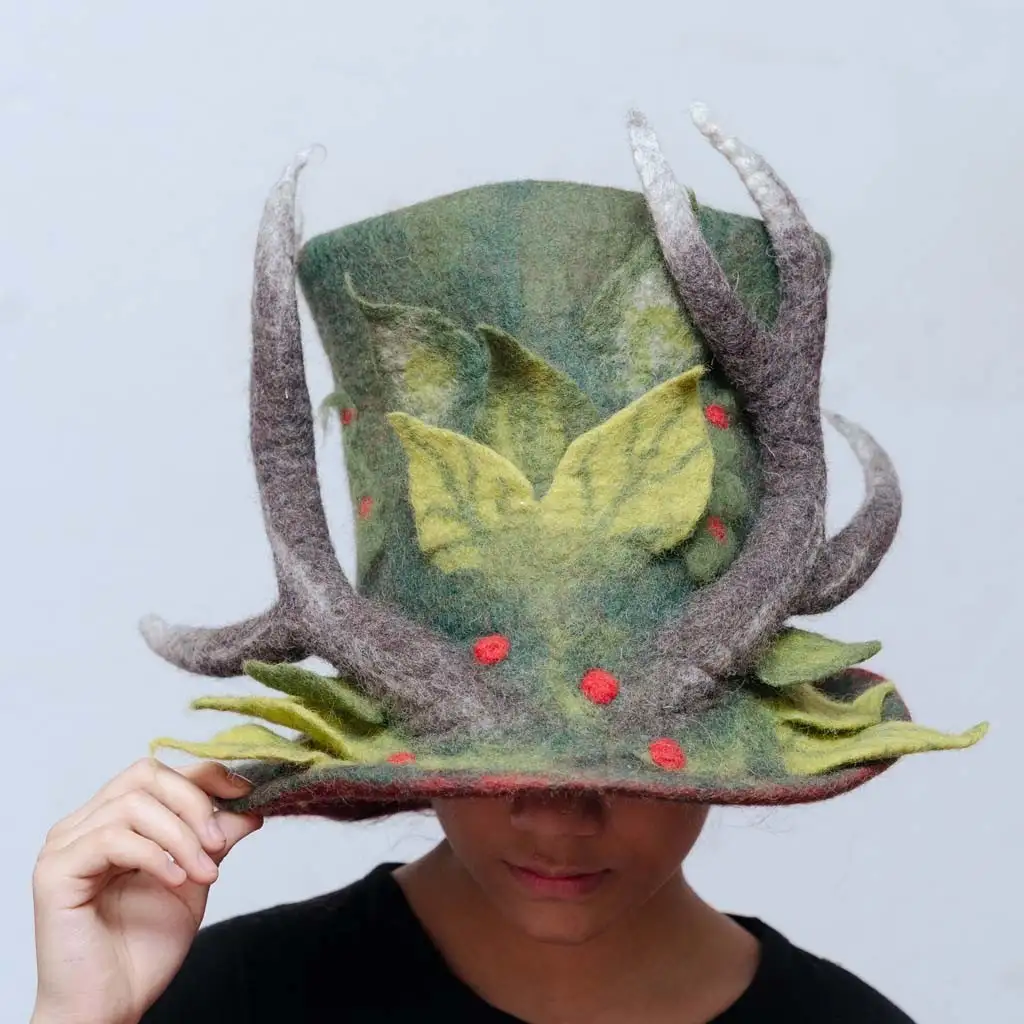 Handmade Felt Fancy Jungle Themed Halloween Hat