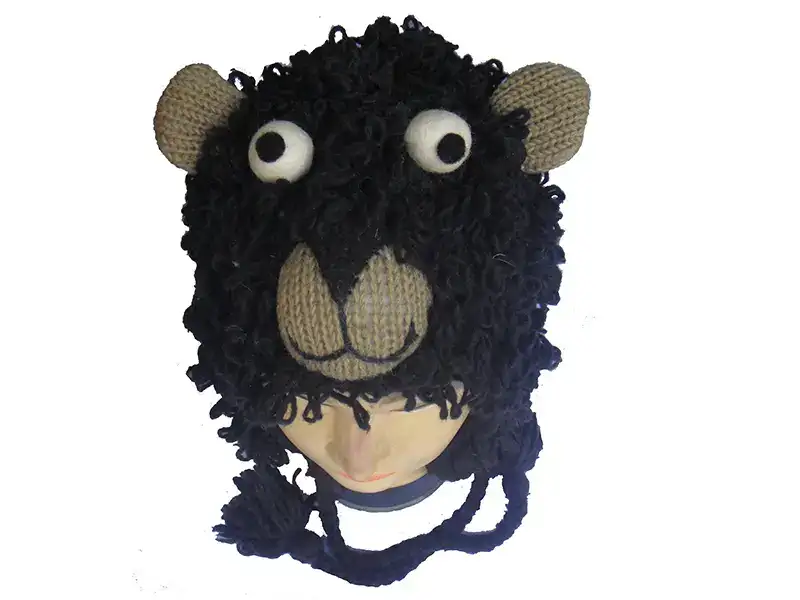 Cute Handmade Woolen Bear Faces Hat