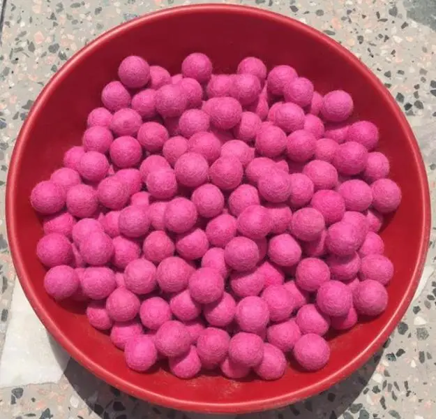 Handmade Felt Hot Pink Balls