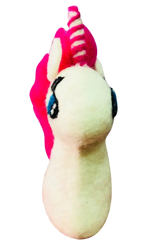 White & Pink Colored Unicorn Designed Felt Egg Warmer