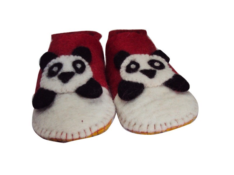 Handmade Felt Panda Shoes
