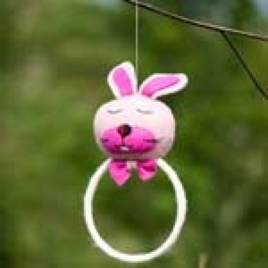 Handmade Felt Pink Rabbit Hanging Toy