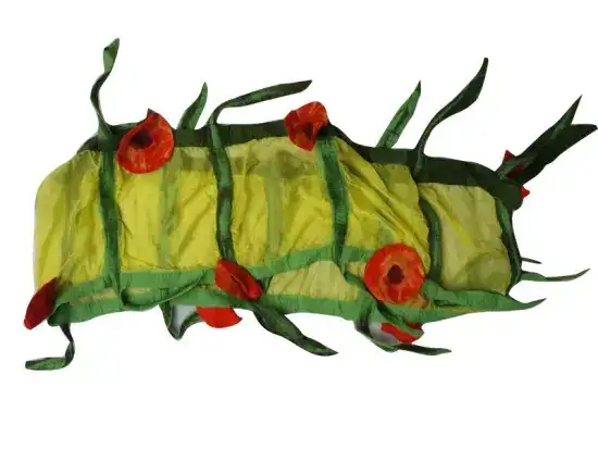 Handmade Felt Flower With Leaf Attached Scarf