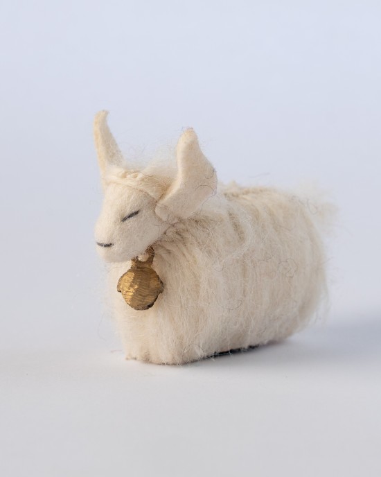 Felt meditating yak with bell