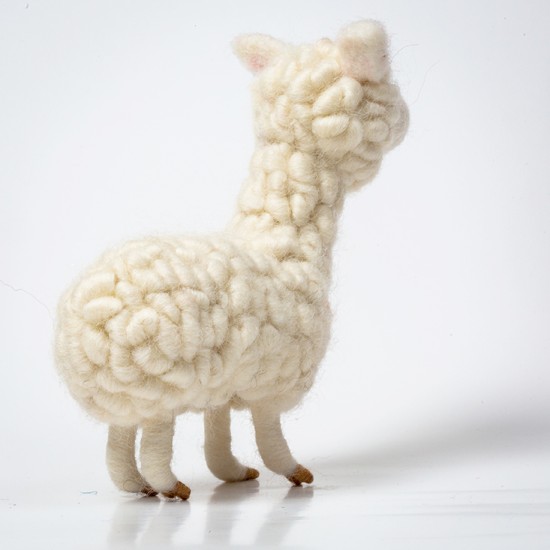 White Llama Felt Toy