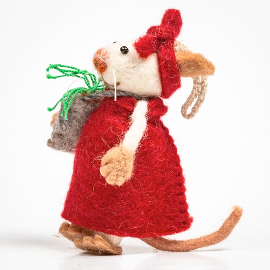 Felt Red Mouse Toy