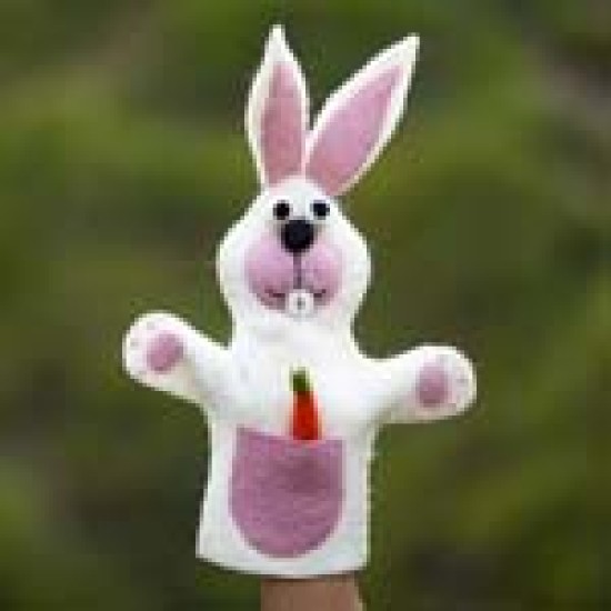 Handmade Felt Rabbit Hand Puppet
