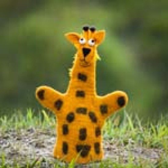 Handmade Felt Giraffe Hand Puppet