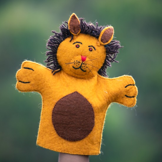 Handmade Felt Lion Hand Puppet