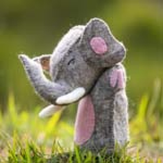 Handmade Felt Elephant Hand Puppet