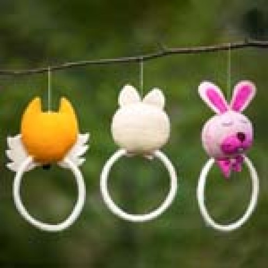 Handmade Felt Pink Rabbit Hanging Toy