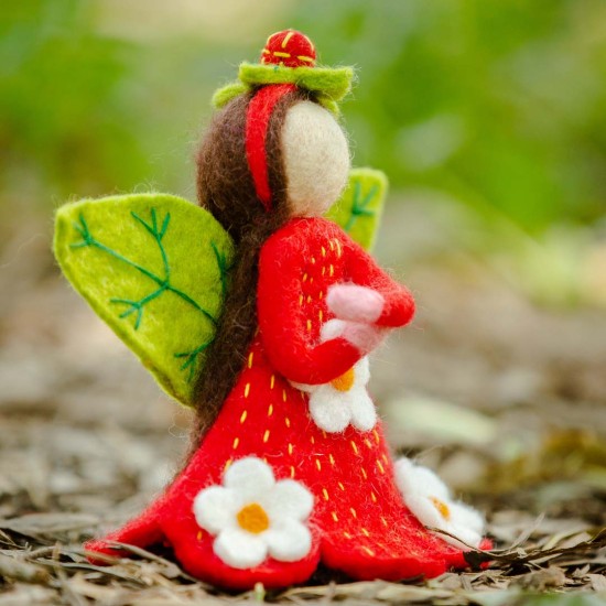 Felt Floral Themed Red Fairy Doll