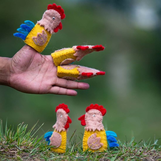 Felt Colorful Hen Finger Puppet