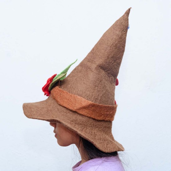 Handmade Felt Sunflower Witch Hat