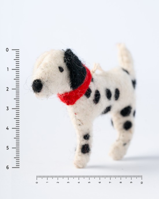 Felt dalmation with  bell toy