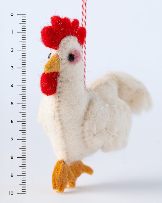The hanging hen felt toy