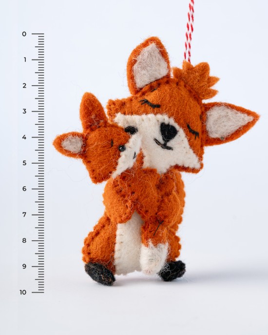Mom and baby fox felt toy