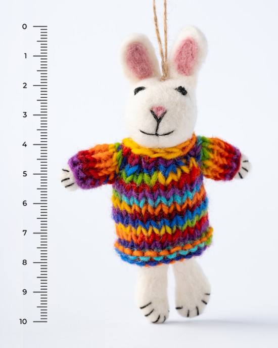 Mouse with multicolor sweater felt toy