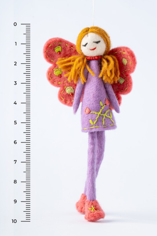 Embroidered pink wings fairy doll