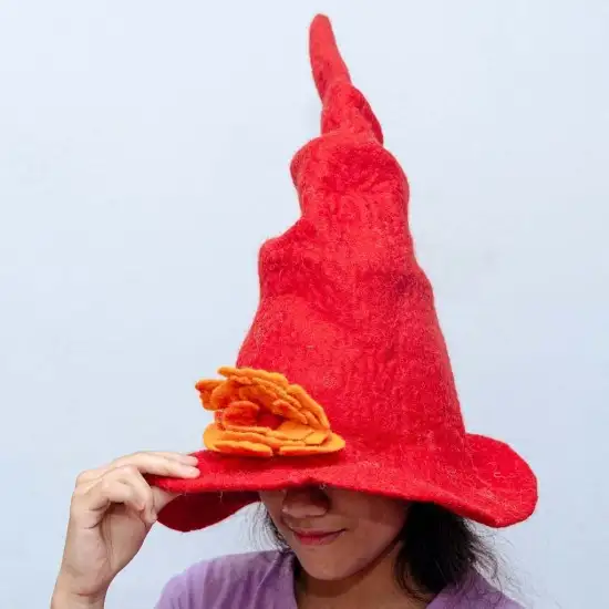 Handmade Felt Halloween Witch Hat