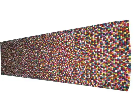 Handmade Felt Multicolored Space Rug