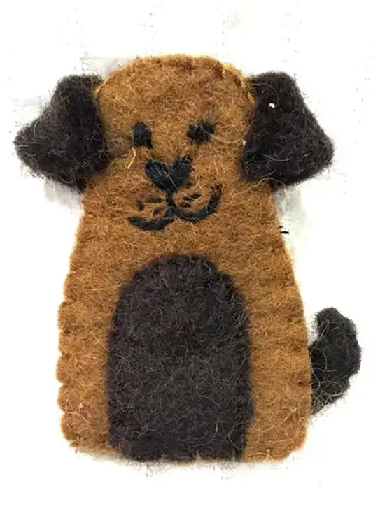 Brown Colored Dog Designed Finger Puppet
