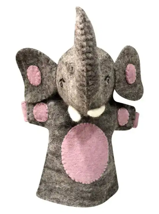 Grey Elephant Designed Hand Puppet