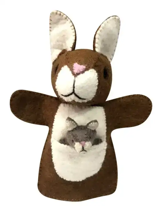 Brown & White Colored Animal Designed Hand Puppet