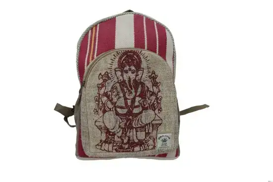Lord Ganesh Printed Hemp Backpack