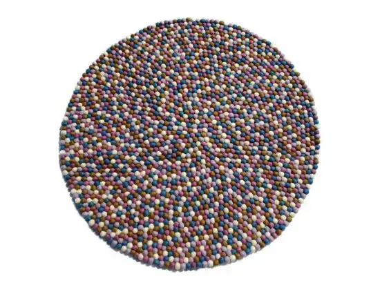Handmade Five Colors Combination Felt Ball Rug