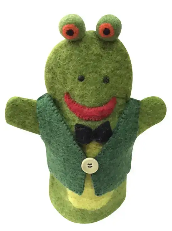 Green Colored Frog Designed Hand Puppet