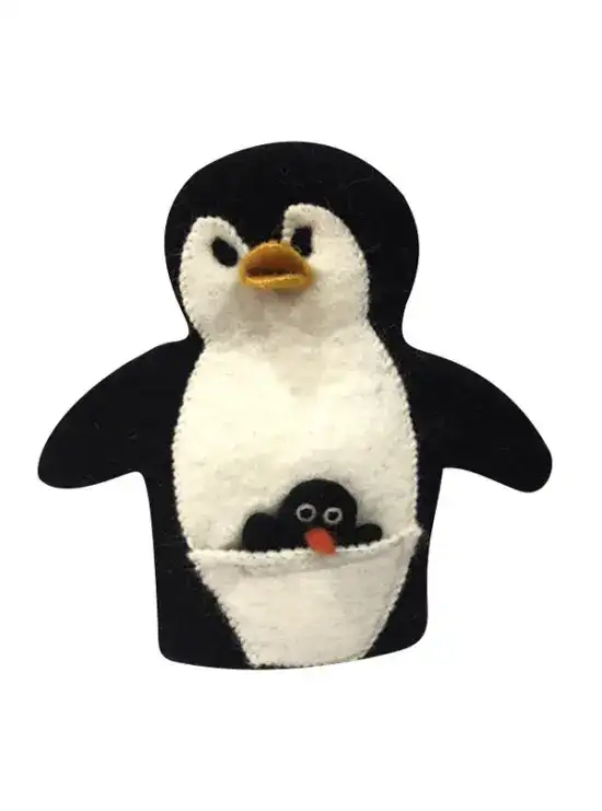 Black & White Penguin Designed Hand Puppet
