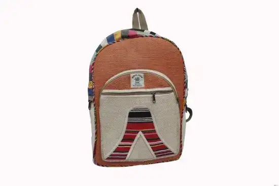 Colorful Design School Hemp Backpack
