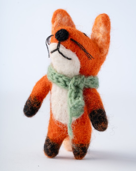 Fox with a green scarf