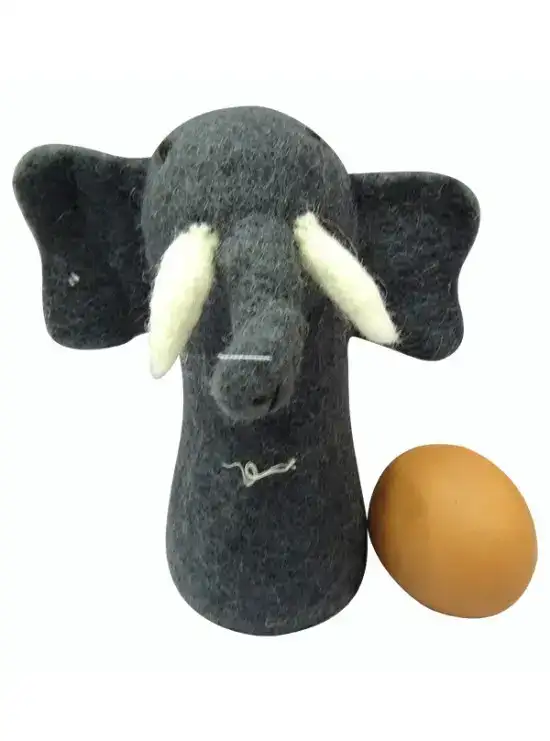 Felt Elephant Designed Egg Warmer - Dark Color