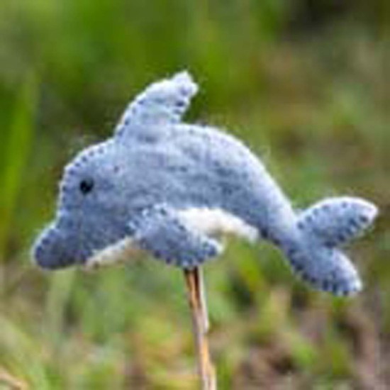 Felt Dolphin Finger Puppet