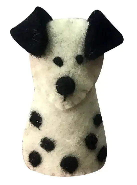 Black & White Colored Dog Designed Finger Puppet