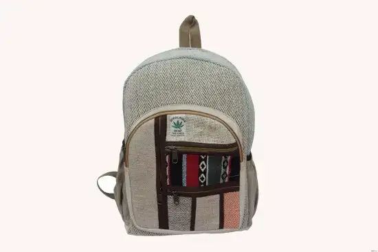 Grey Stylish Unisex Hemp Backpack