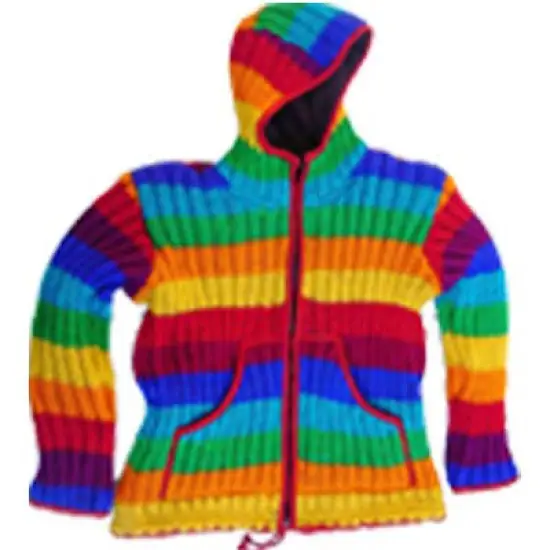 Rainbow Color Woolen Baby Jacket