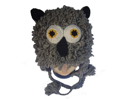 Handmade Woolen Owl Design Hat
