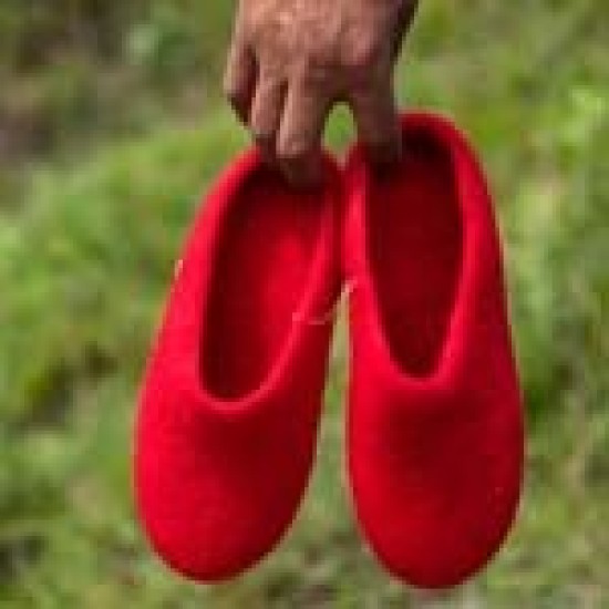 Handmade Felt Red Slipper