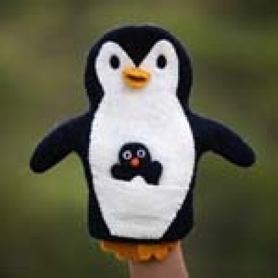 Penguin with baby Penguin Felt Hand Puppet