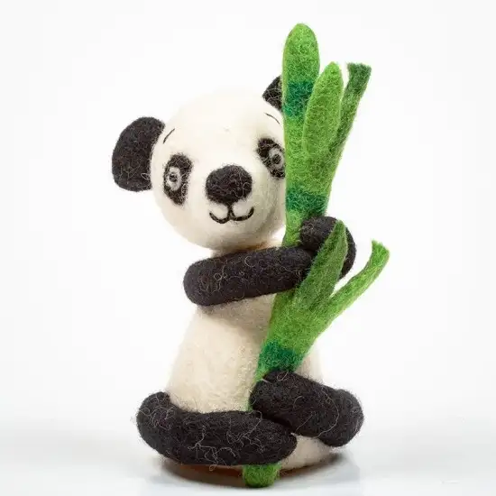 Felt Panda With Bamboo Egg Warmer Toy
