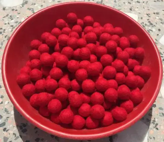 Handmade Felt Red Balls